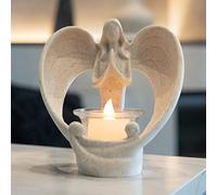 GloBrite Guardian Angel Candle Holders | Tea Lights Candles & Holders | Flickering Led Candle, Angel Ornament Christmas Table Centrepiece | Tea Candles Christmas Decorations