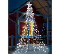 Globrite Outdoor Curtain Star Fairy Light - 350 Led - (Cool White) - Waterproof Window Waterfall Light - Plug In
