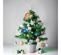 Globrite Pre Lit Mini Christmas Tree - 45Cm Tabletop Tree - 40 Led Lights - Battery Powered - Fully Decorated Desk Display