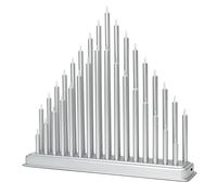 GloBrite Silver Candle Bridge with 33 LED Lights - USB Christmas Candle Arch for Table Centrepiece, Xmas Window Sill Decorations, Indoor Christmas Ornaments, & Festive Candle Lights