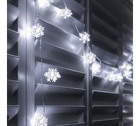 Globrite Snowflake Lights - 80 Led Battery Operated - 2 Modes Fairy Lights Window Christmas Decorations For Bedroom & Home