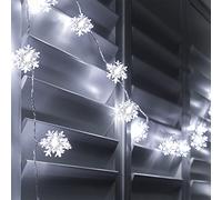 GloBrite Snowflake Lights with 80 LED Lights - Window Christmas Lights with 2 Modes - Window Lights Christmas Decorations Fairy Lights for Bedroom - Battery String Lights Home Decor & Christmas Gifts
