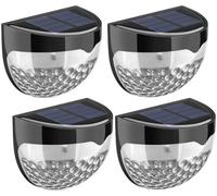 Globrite Solar Led Outdoor Lights - (4-Pack) Waterproof Wall And Fence Lights Dusk To Dawn Sensor For Pathway And Patio