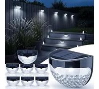 GloBrite - Solar Lights Outdoor Garden - Pack of 8 Outdoor Lights - Waterproof Night Light for Pathway, Patio, Deck, Fence - Solar Security Light with Dusk to Dawn Sensor - Outdoor Lighting