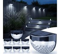 Globrite Solar Lights - Pack of 8 Outdoor Garden Pathway & Deck Lighting, Waterproof Plastic Design in Cool White Globrite Cool White
