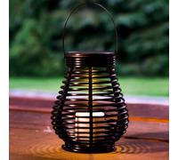Globrite Solar-Powered Rattan Garden Lanterns with LED Light in Brown Globrite Brown