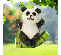 Globrite Swing Panda Garden Statue - Hanging Tree Sculpture Animal Figurine - Cute Outdoor Ornament For Lawn Patio & Yard Décor