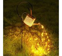 Globrite Watering Can Garden Lights 48 LED Solar Outdoor Decorative Lights with Waterfall Effect IP65 Waterproof in Warm White Globrite Warm White