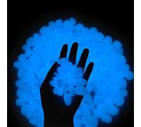GLOCARNIVAL Glow Pebbles, 300 pcs Blue Glowing Rocks for Outdoor Decor, Garden Lawn Yard, Aquarium, Walkway, Fish Tank, Pathway