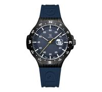 GLOCK GW-15-2-22 Men's Quartz Watch, 43 mm Case, Watch with Black Stainless Steel Case, Blue Dial, Blue Silicone Strap, 20 ATM, GW-15-2-22