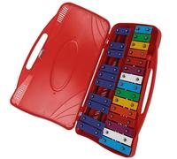 Glockenspiel 25 Note Aluminum Plate Piano ABS Material Small Glockenspiel Percussion Instrument (Color : Red)