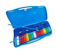 Glockenspiel 25 Note Glockenspiel Xylophone Metal Key Percussion Instrument With 2 Safety Mallets (Color : Blue)