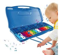 Glockenspiel for Kids Metal,Chromatic 25 Note Professional Xylophone Instrument - Carefully Tuned Percussion Instrument Toy for Holidays, New Year's Day, Birthday, Easter, and Thanksgiving