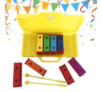 Glockenspiel Instrument - 25 Note Metal Percussion Set, Tuned Xylophone Learning Toy, Educational Music Teaching Aid for School Home Playroom, Colorful Portable Design, 14.57x5.12x1.57 Inches