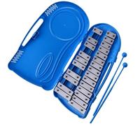 Glockenspiel Metal Durable 25 Note Glockenspiel Percussion Instrument With Blue Plastic Case 2 Mallets