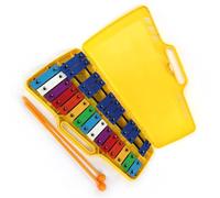 Glockenspiel Percussion Instrument 25 Notes Colored Aluminum Plate Xylophone Yellow Plastic Box Professional Glockenspiel Set