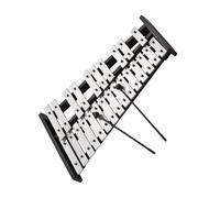 Glockenspiel Silver Foldable 25 Note Glockenspiel Wood Frame Aluminum Stick Percussion Instrument