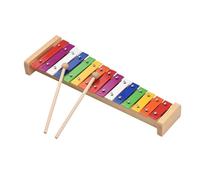Glockenspiel Xylophone 15 Note Glockenspiel Xylophone Wooden Base Colorful Aluminum Bars Musical Instrument Percussion Gift With 2 Mallets