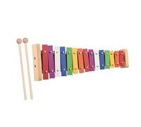 Glockenspiel Xylophone 15 Note Glockenspiel Xylophone Wooden Base Colorful Aluminum Bars With 2 Mallets Musical Instrument Percussion Gift