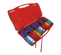 Glockenspiel Xylophone 25 Note Xylophone Aluminum Plate Piano With Hand Knock ABS Carrying Case Percussion Rhythm(Red)