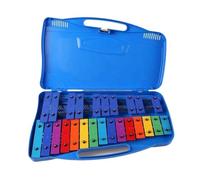 Glockenspiel Xylophone 25 Notes Colorful Chromatic Xylophone With Metal Keys Musical Instruments Piano For Beginner(Blue)