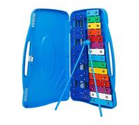 Glockenspiel Xylophone 25 Tone Aluminum Xylophone Percussion Instruments Hand Knocked Piano Eco-friendly Material Beginner Musical Instruments(Blue)