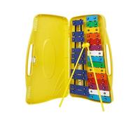 Glockenspiel Xylophone 25 Tone Aluminum Xylophone Percussion Instruments Hand Knocked Piano Eco-friendly Material Beginner Musical Instruments(Yellow)