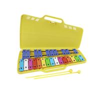 Glockenspiel Xylophone 25-tone Percussion Xylophone Musical Instrument Aluminum Plate Piano Small Glockenspiel(Yellow)