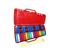 Glockenspiel Xylophone 25-tone Percussion Xylophone Musical Instrument Aluminum Plate Piano Small Glockenspiel(Red)