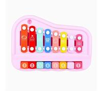 Glockenspiel Xylophone 8 Keys Beginner Instruments Wooden Environmental Octave Xylophone Hand Knocking On The Piano Percussion Instruments(Pink)