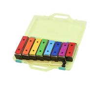 Glockenspiel Xylophone 8-note Xylophone Metal Plates Resonator Bells With Plastic Mallets Green Case Percussion Instrument