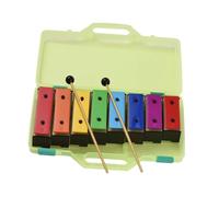 Glockenspiel Xylophone 8-note Xylophone Metal Plates Resonator With Plastic Mallets Green Case Percussion Instrument