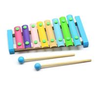 Glockenspiel Xylophone 8 Notes Wooden Xylophone With 2 Wooden Mallets Colorful Keys Small Xylophone Percussion Instrument