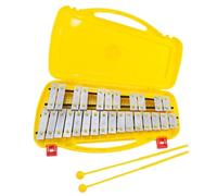 Glockenspiel Xylophone Beginners Professional 27 Note Glockenspiel Xylophone Instrument With Two Mallets Easy To Play(Silver)