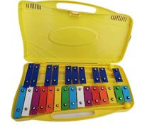 Glockenspiel Xylophone Professional Xylophone Instrument Hand-knocking Piano 25-note Plastic Knocking Piano(Yellow)