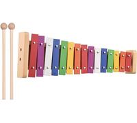 Glockenspiel Xylophone, Xylophone 15 Note Glockenspiel Xylophone Wooden Base Colorful Aluminum Bars Percussion Gift with 2 Mallets