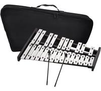 Glockenspiel Xylophone, Xylophone 25 Note Glockenspiel Xylophone Wooden Base Aluminum Bars with 2 Mallets with Bag