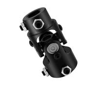 GLOCRORET 1" Round x 3/4" DD Black Steering U-Joint Shaft Coupling Universal Joint, Total Length: 83mm (3-1/4")