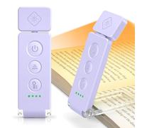 Glocusent 12 LEDs Reading Light, Book Light with 5 Colors & 5 Brightness, Up to 100Hrs Runtime Reading Lights for Books in Bed, Compact & Portable, Eye-Caring for Book Lovers, Kids, Travel