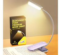 Glocusent 16 LEDs Reading Light with 3 Colors & 5 Brightness, Book Light Clip On with Timer, Rechargeable Reading Lights for Books in Bed Long Lasting up to 160hrs, Perfect for Readers