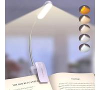 Glocusent 20 LED Reading Light, Book Light 5 Eye-Protecting Modes Book Lamp - Stepless Dimming, Rechargeable, Long Battery Life, 4-Level Power Indicator, Flexible Clip on Book Light (Purple)