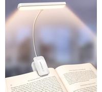 Glocusent 26 LED Reading Light, Book Light with 5 Colours & Stepless Dimming - 90hr Long Battery Life, Eye-Protecting, Larger Lamp Area, 360° Flexible Perfect for Book Lovers, Kids in Bed (White)