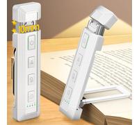 Glocusent Book Light, Reading Light with Extendable Flexible Light Head, 5 Enhanced Brightness, Sleep Aid & Timers, USB Rechargeable Reading Lights for Books in Bed, Ideal for Book Lovers (White)
