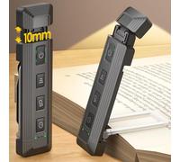 Glocusent Book Light, Reading Light with Extendable Flexible Light Head, 5 Enhanced Brightness, Sleep Aid & Timers, USB Rechargeable Reading Lights for Books in Bed, Ideal for Book Lovers (Black)