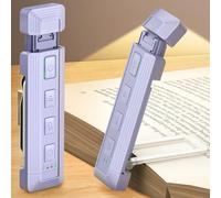 Glocusent Book Light, Reading Light with Extendable Flexible Light Head, 5 Enhanced Brightness, Sleep Aid & Timers, USB Rechargeable Reading Lights for Books in Bed, Ideal for Book Lovers (Purple)
