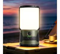 Glocusent Camping Light, 1200LM Rechargeable Lamp with 7 Light Modes, Camping Accessories, Outdoor Lights with 5000mAh USB C Power Bank, IP45 Camping Lantern for Hurricane, Emergency, Power Outages
