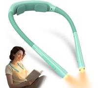 Glocusent Ergonomic Book Light Neck Light, Reading Light with 3 Colors & 5 Stepless Brightness, Reading at Night with Timer & Sleep Aid, Perfect Reading Lights for Books in Bed (Mint Green)
