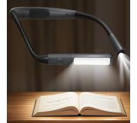 Glocusent Neck Reading Light, 100Hrs Long Lasting Rechargeable Book Light for Reading in Bed, 5 Colors & Stepless Dimming Neck Light, Perfect Gifts for Reading, Knitting, Camping, Repairing