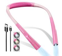 Glocusent Reading Light, 3 Colours & 3 Brightness Book Light, Reading Lights for Books in Bed, Neck Light with 30-min Timer, Rechargeable & Long Lasting, Perfect for Reading, Knitting