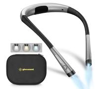 Glocusent Reading Light Book Light, Orignal Neck Light with 3 Colors & 6 Brightness Levels, Bendable Arms, Rechargeable Book Lamp, Long Lasting, Perfect for Reading, Knitting, Camping (with EVA Box)
